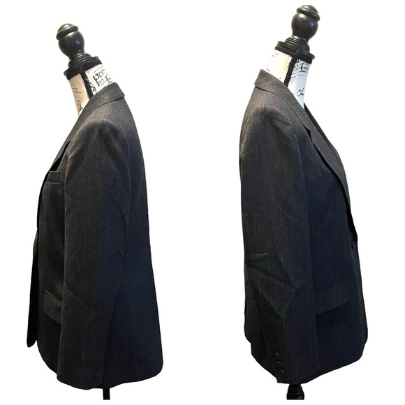 Talbots Petite 2pc Skirt Suit Blazer Jacket Gray Size 8P Wool NWOT Business - Picture 5 of 13